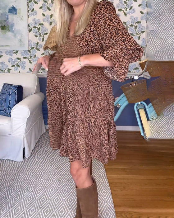 Leopard Print Loose Dress