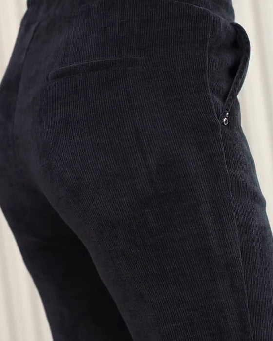 Drawstring Elastic Waist Corduroy Pants