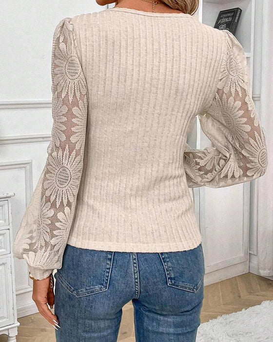 Square Neck Pleated Ribbed Top