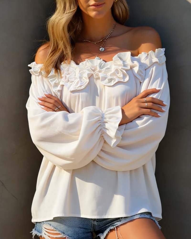 Off-Shoulder Ruffle Blouse
