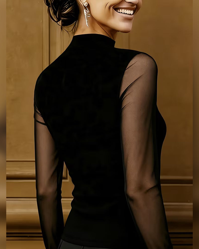 Solid Color Round Neck Top