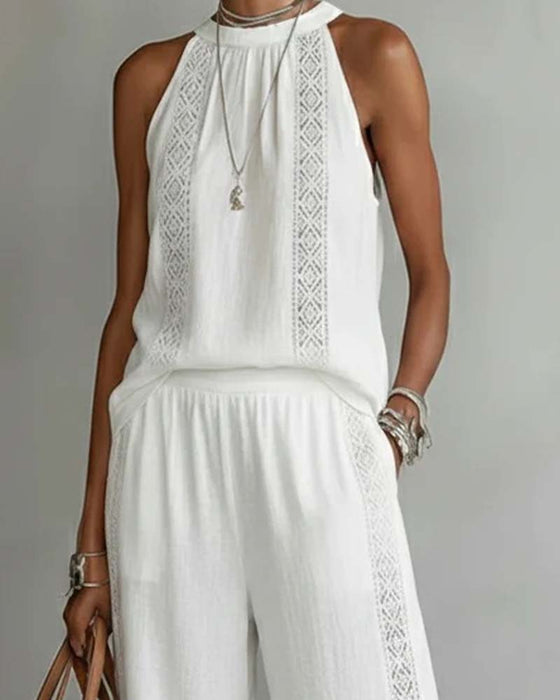 Hollow Out Halter Two-Piece Sets