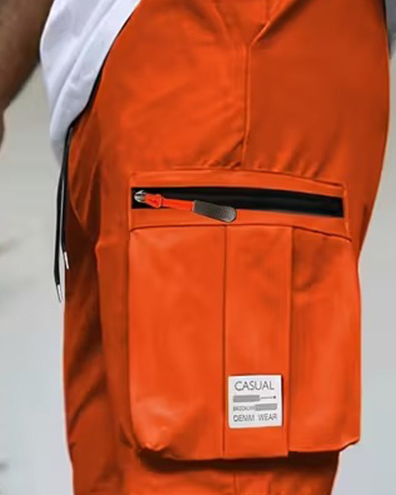 Men's Solid Loose Fit Short Cargo Pant