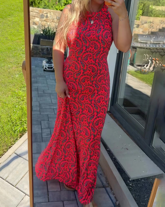 Halter Sleeveless Fitted Dress
