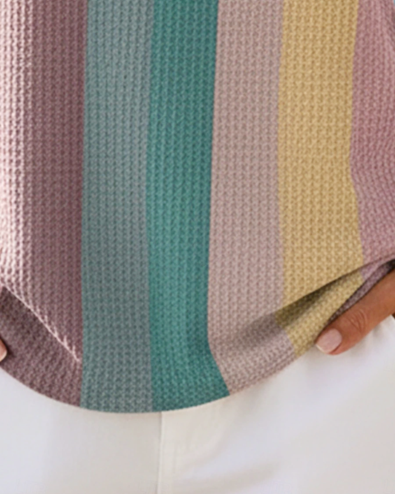 Colorful Stripe Waffle T-Shirt