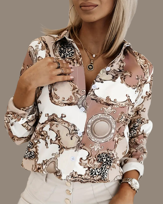 Old Money Style Button-Front Blouse