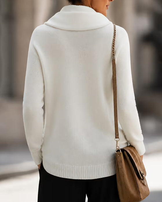 Mock Neck Slim Fit Long Sleeve Pullover