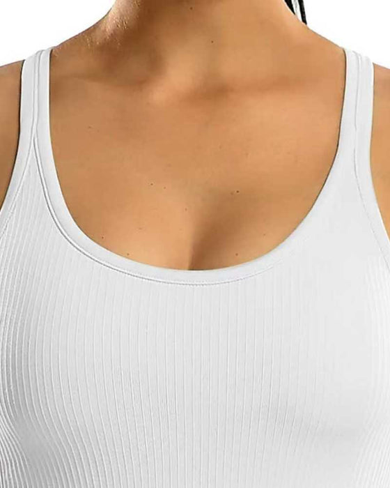 Built-in bra racerback tank top