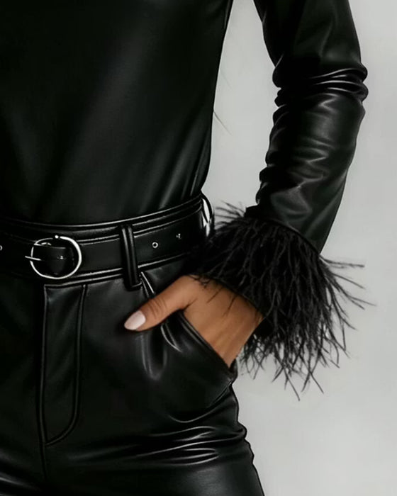 Solid Color Stand Collar Zip Top