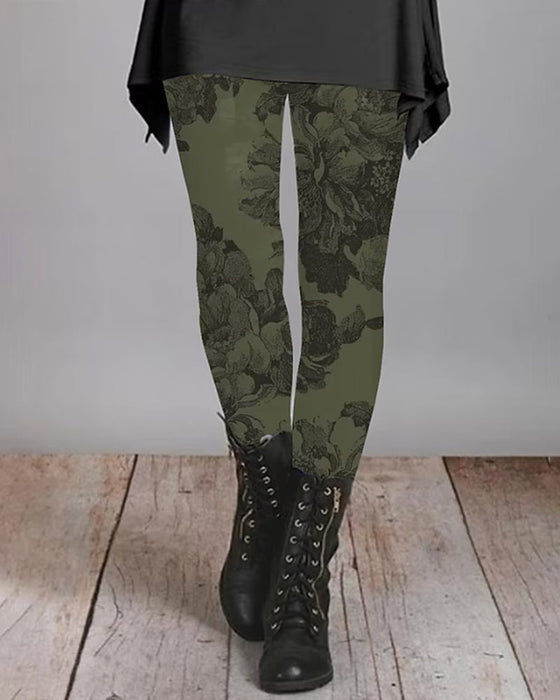 Elegant leggings with floral print