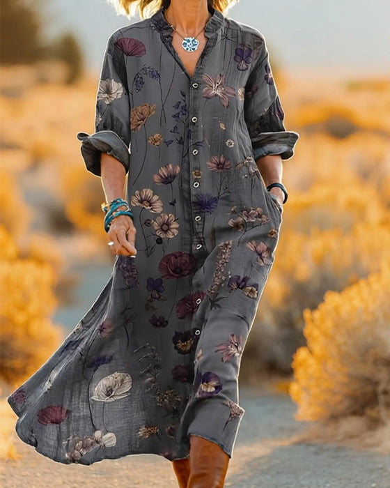 Floral Print Shirt Dress
