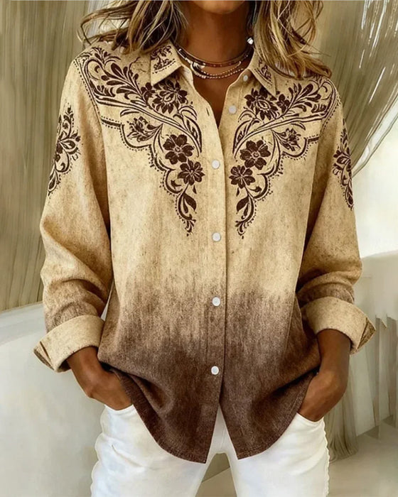 Retro Gradient Print Shirt