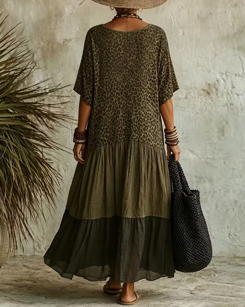 Casual Leopard Maxi Dress