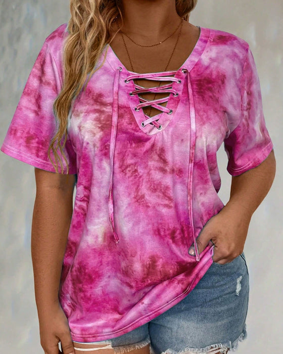 Tie-Dye Print Blouse