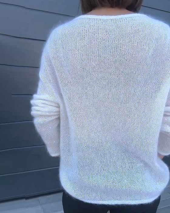 Crew Neck Solid Color Loose Pullover