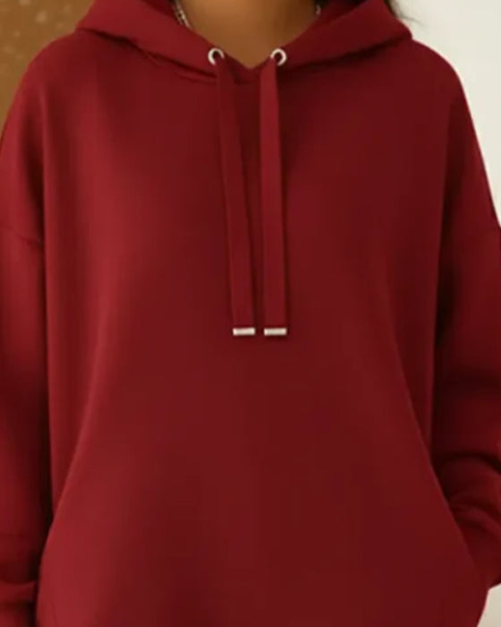 Casual Split Hooded Sweatshirt Dress