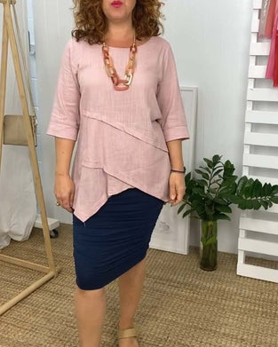 Irregular patchwork round neck comfortable top