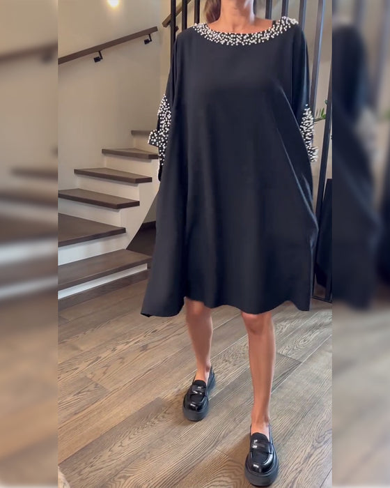 Fashionable Beaded Loose Dress