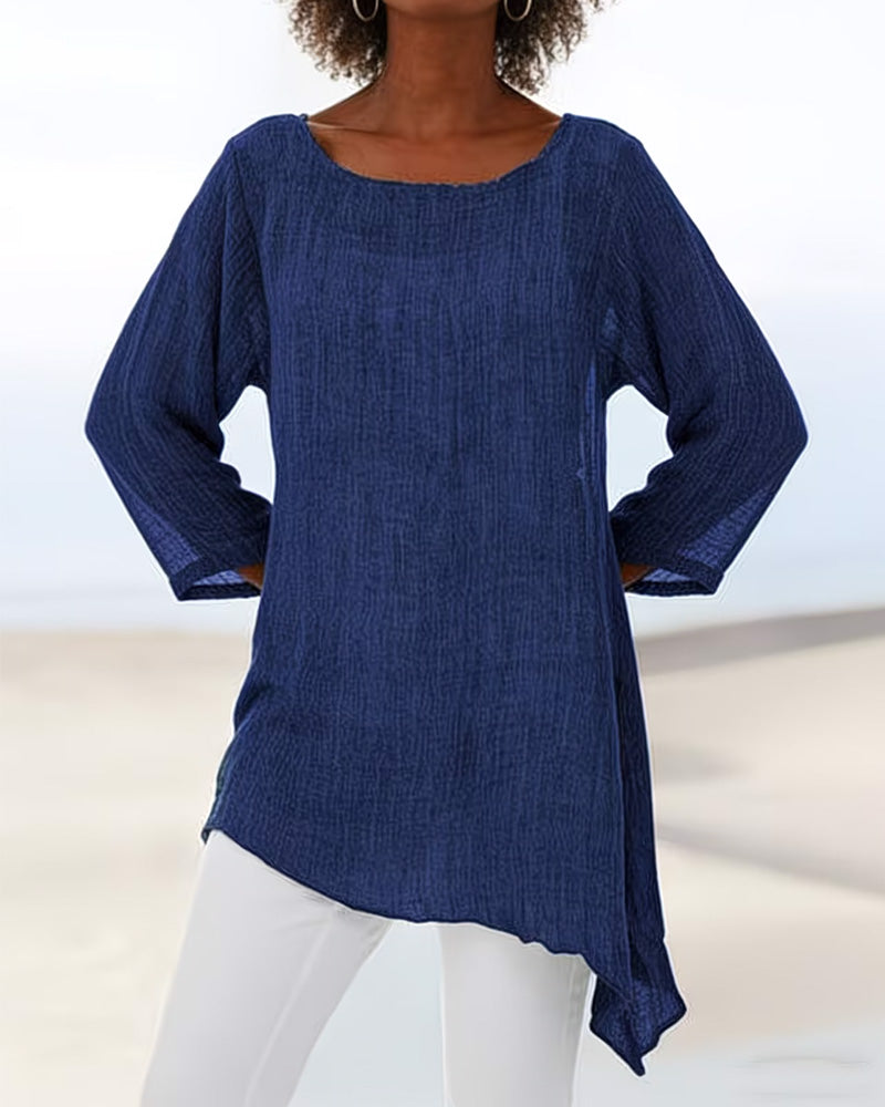 Irregular Long-Sleeved Lightweight T-Shirt