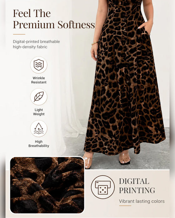 Casual Leopard Maxi Dress
