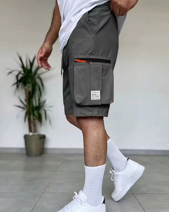 Men's Solid Loose Fit Short Cargo Pant