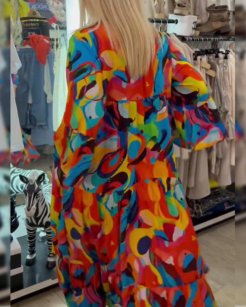 Abstract Graffiti Long Dress