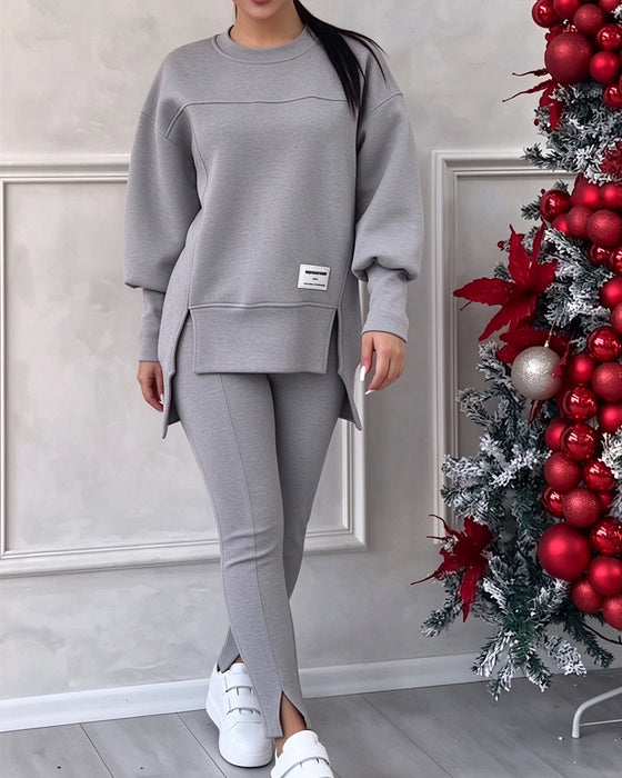 Printed Sweatshirt And Sweatpants Set