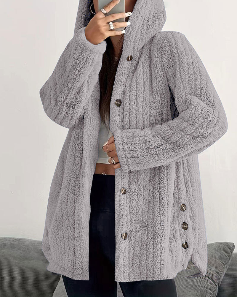 Solid Color Long Sleeve Coat