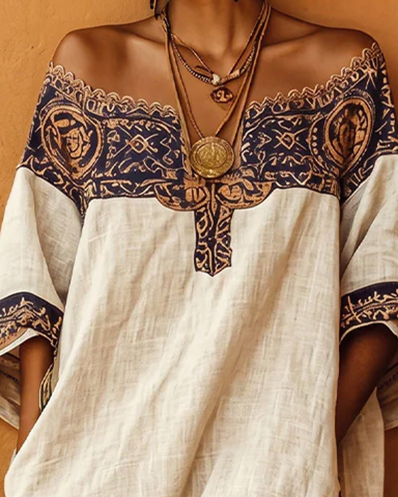One Shoulder Fashion Printed Long Dress