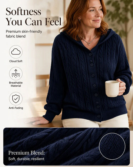Hooded Open Front Knit Cardigan
