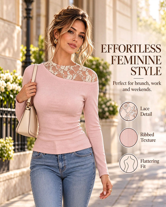 Long Sleeve Patchwork Solid Top
