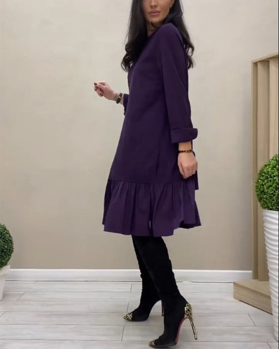 Gentle ruffled knee-length dress