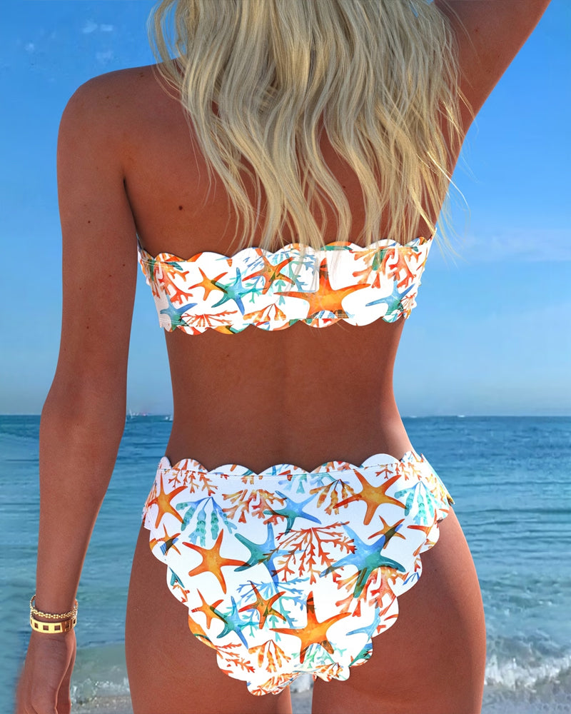 Starfish Coral Print Bikini