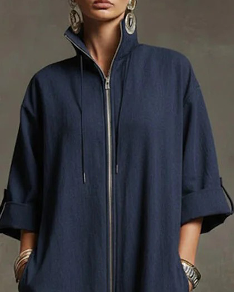 Striped Sporty Zip Jumpsuit