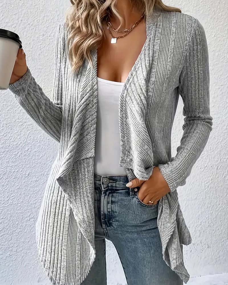 Casual Solid Irregular Cardigan