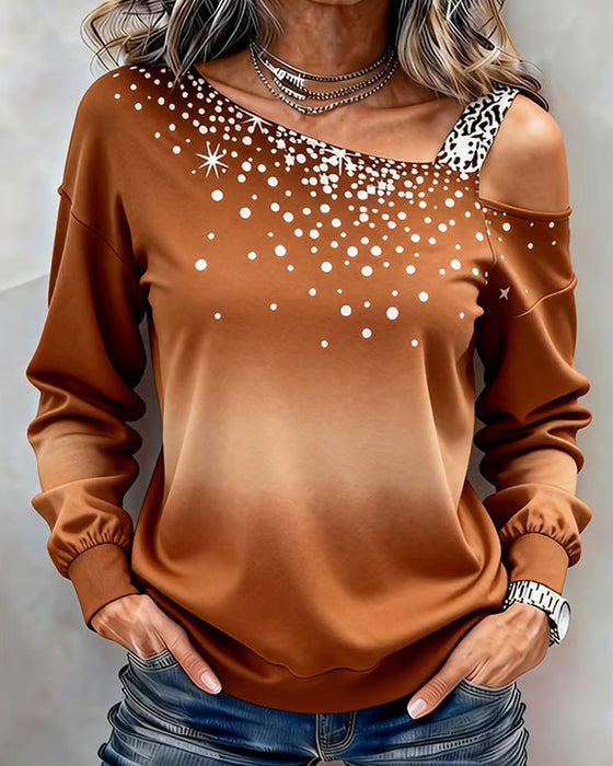 Fashionable Off-Shoulder Printed Top