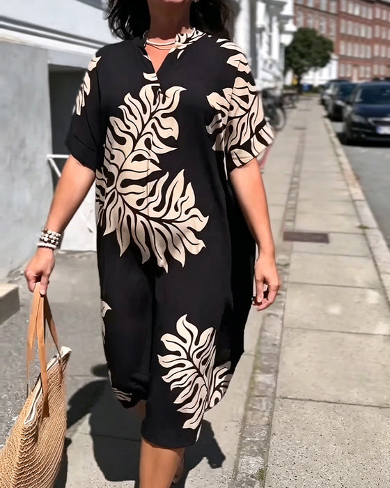 Botanical Print Shift Dress