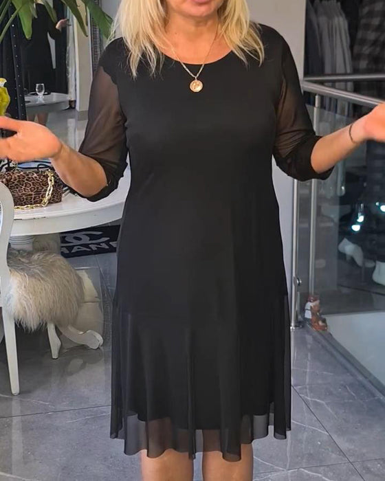 Sheer And Fashionable Solid Color Dress