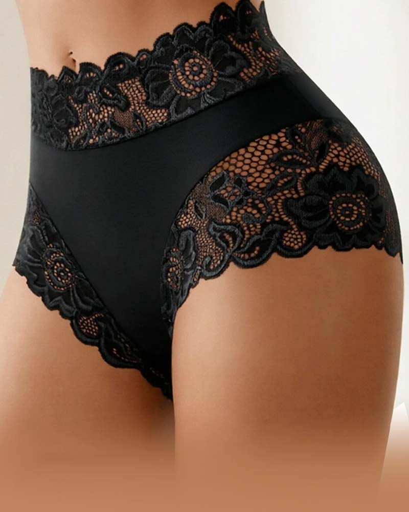 Solid Color Lace Panties
