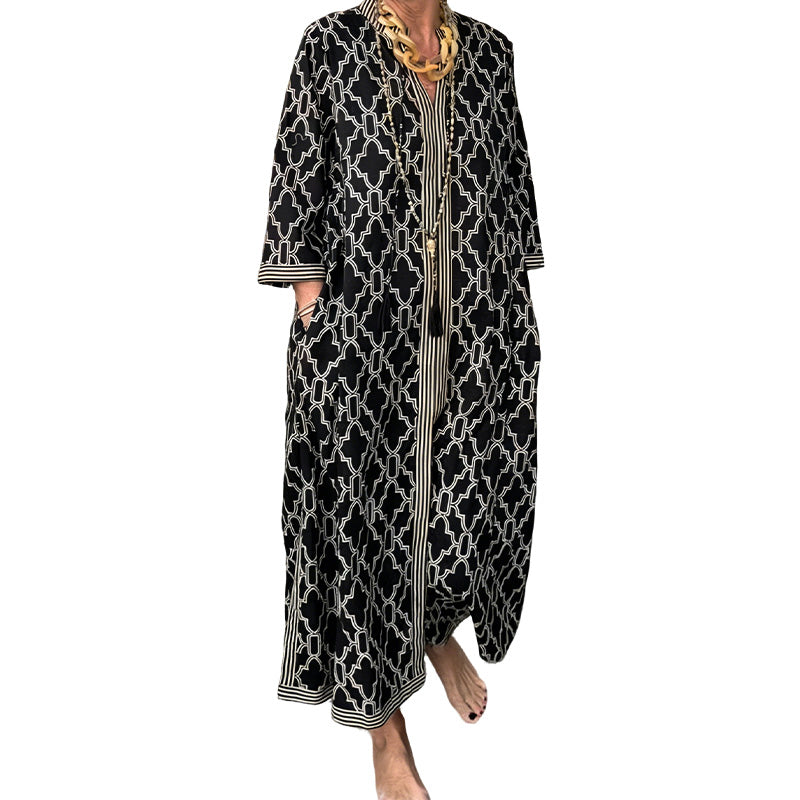 Geometric Print Maxi Dress