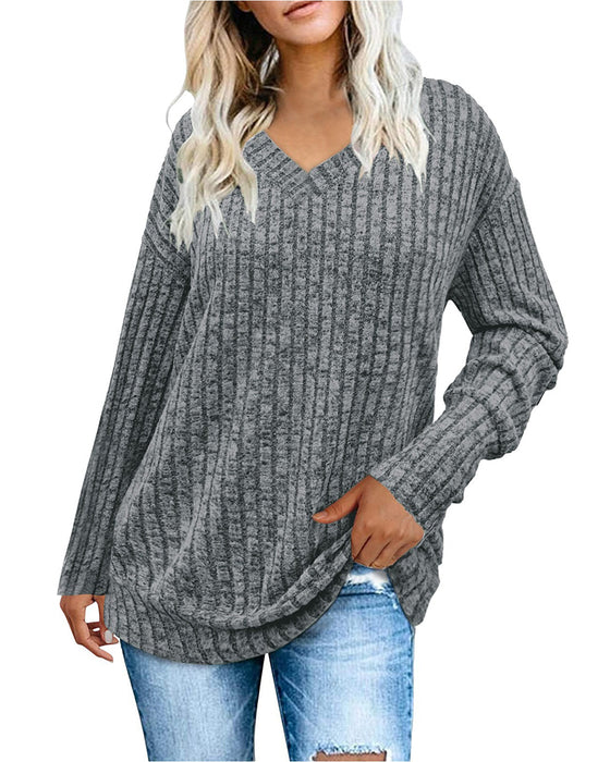 V-Neck Long Sleeve Top