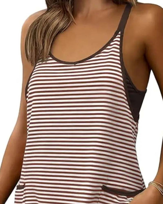 Striped Sleeveless Camisole Casual Jumpsuits
