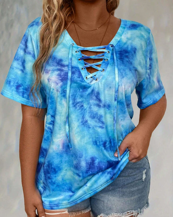 Tie-Dye Print Blouse