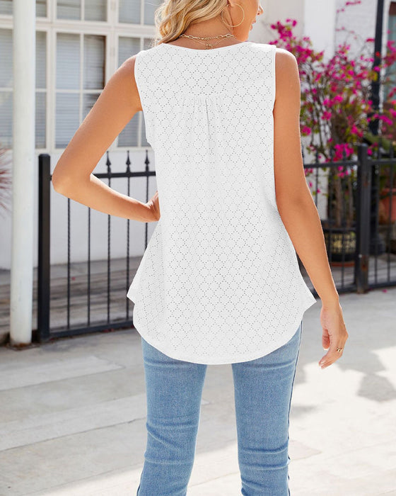 Sleeveless casual button-up vest