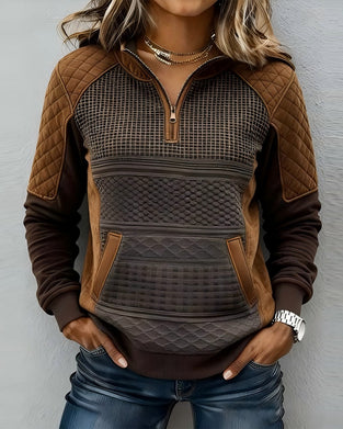 Half Zip Collar Casual Fashion Sweatshirt