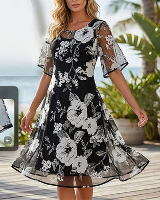 Round Neck Floral Dress
