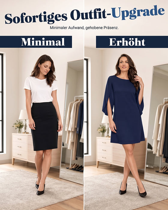Round Neck Solid Dress