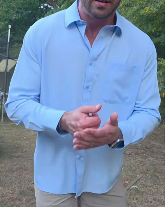 Solid Casual Waterproof Stretch Shirt