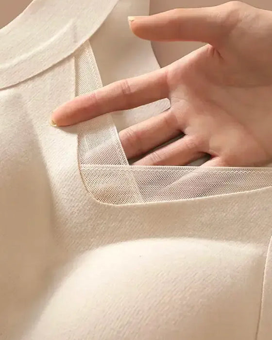 Square Neck Solid Built In Bra Tank Top