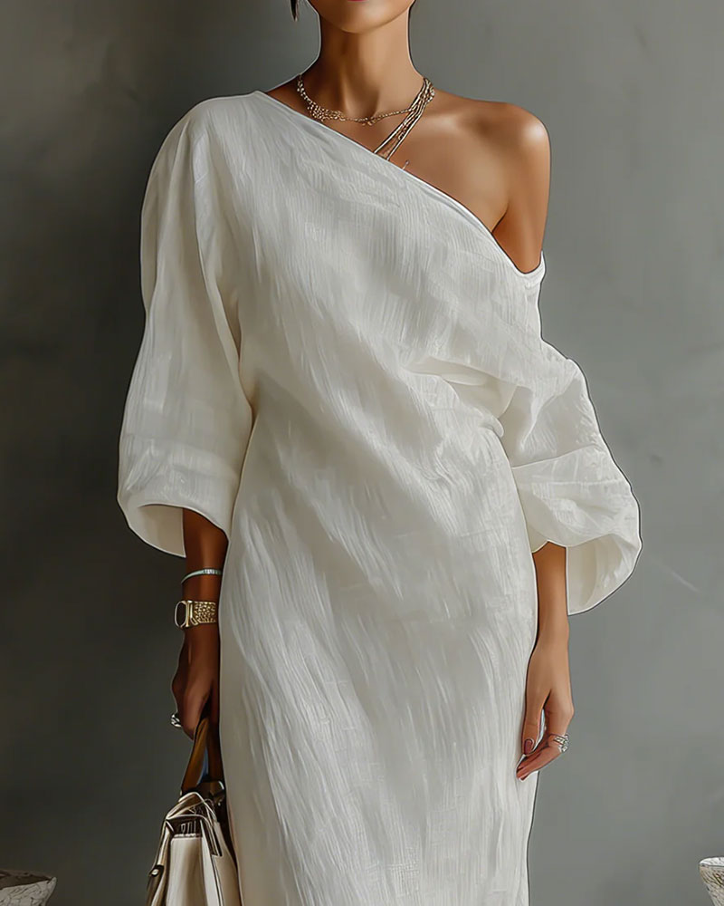 Fashionable Off-Shoulder Long Dress